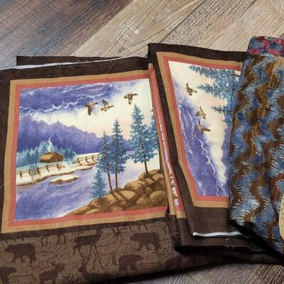 Lot 36: Quilting Fabrics (mostly quarters- Brown Fabric with bears is flannel))