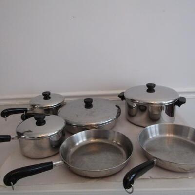 Assorted Revere Ware Pots and Pans