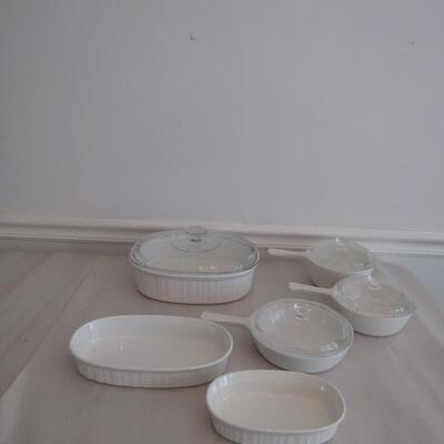 Vintage Kitchenware by Corning Ware 'French White'- 10 Pieces