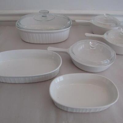 Vintage Kitchenware by Corning Ware 'French White'- 10 Pieces