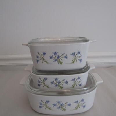 Vintage Bake Ware by Corning Ware 'Blue Dusk'- 6 Pieces