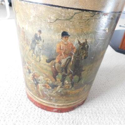 Vintage Hunter Scene Waste Can
