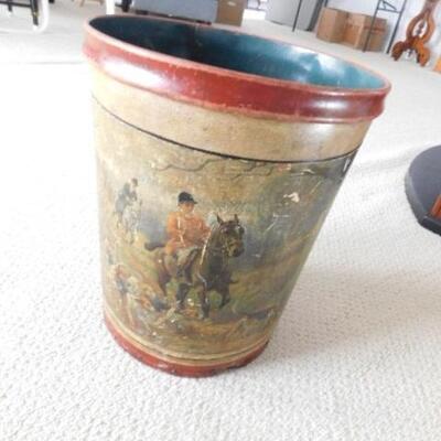 Vintage Hunter Scene Waste Can