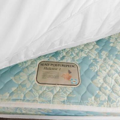 Pair of Vintage Solid Wood Twin Beds with Mattresses 