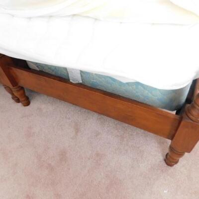 Pair of Vintage Solid Wood Twin Beds with Mattresses 