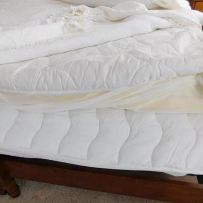Pair of Vintage Solid Wood Twin Beds with Mattresses 