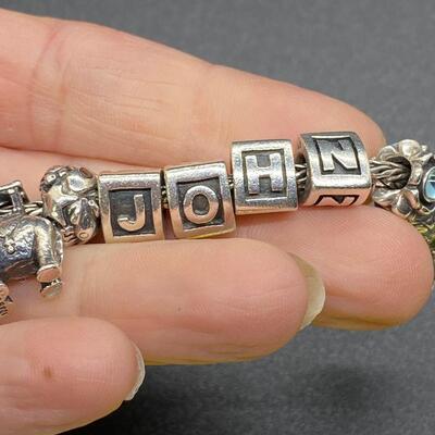 Sterling Silver Pandora Charm Bracelet