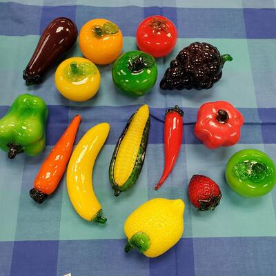 Fall Bounty- Beautiful Glass Vegetables & Fruit 