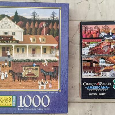 Lot of 2 Charles Wysocki Americana Collection Puzzles 500 & 1000 pc