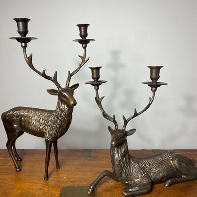 Large Metal Deer Candle Holders Reindeer 