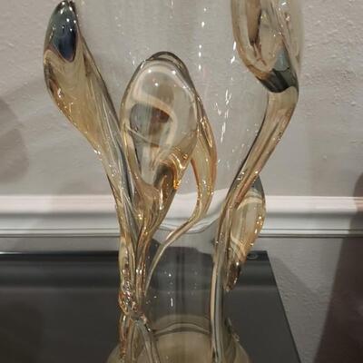 Signed Tamaian Glass Hand Blown Vase By Ion Tamaian