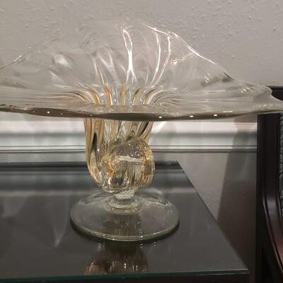 Signed TAMAIAN Art Glass Hand Blown Bowl By Ion Tamaian