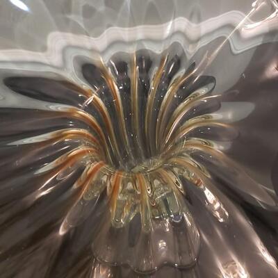 Signed TAMAIAN Art Glass Hand Blown Bowl By Ion Tamaian