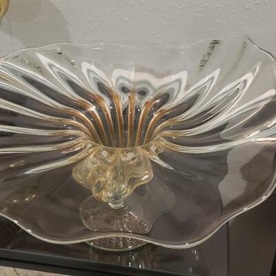 Signed TAMAIAN Art Glass Hand Blown Bowl By Ion Tamaian