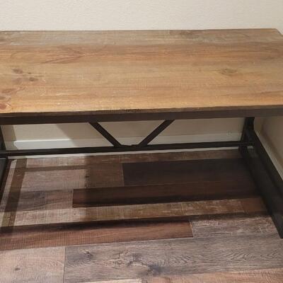 Lot 137: Farmhouse Style Office Desk Wood & Metal by International Furniture Direct 