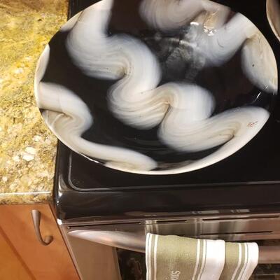 2 Italian Yalos Casa Murano Decorative Glass Plates