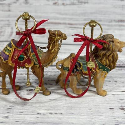 Circus animals set of 7 ornaments 