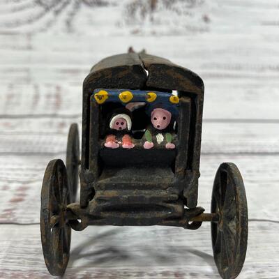 Vintage Amish Family Horse Drawn Carriage 