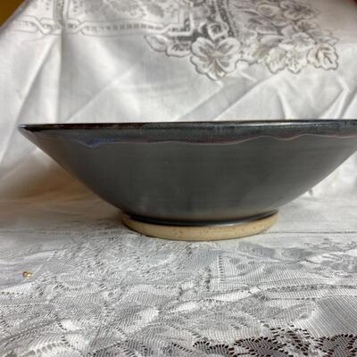 Michael Saul 1991 Studio Art Pottery Vintage Bowl Centerpiece Glazed Signed