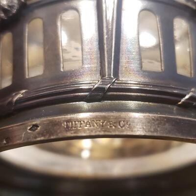 Tiffany Glass Dekanter with Sterling Silver Holder