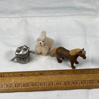 Miniature Animal Lot - Poodle Horse Frog