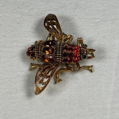 Joan Rivers Rhinestone Bug Beetle Pin Brooch