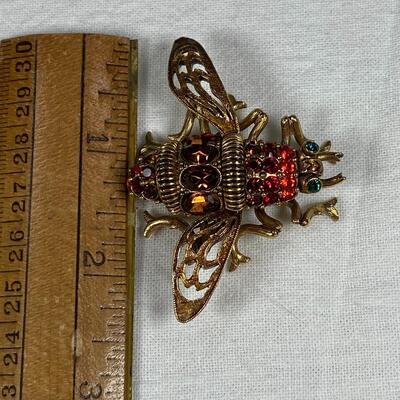 Joan Rivers Rhinestone Bug Beetle Pin Brooch