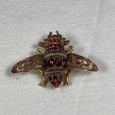 Joan Rivers Rhinestone Bug Beetle Pin Brooch