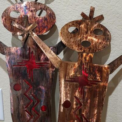 Lot 163: Pair of Metal Hanging Wall Sculptures