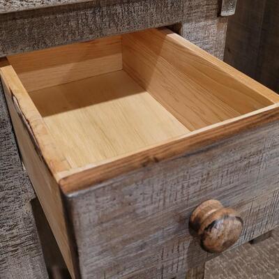 Lot 164: Rustic Farmhouse Style Side Table w/ Drawer