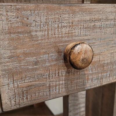 Lot 164: Rustic Farmhouse Style Side Table w/ Drawer