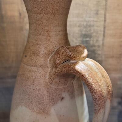 Lot 165: 11" Tall Pottery Pitcher with Handle 