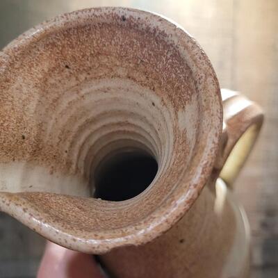 Lot 165: 11" Tall Pottery Pitcher with Handle 