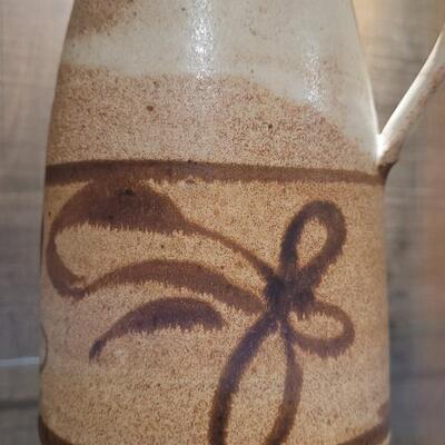 Lot 165: 11" Tall Pottery Pitcher with Handle 