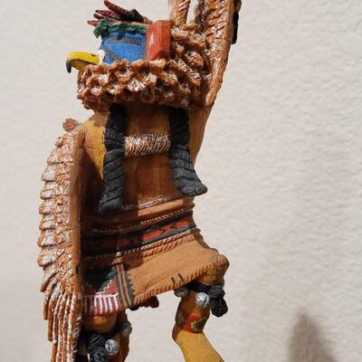 Lot 169: ED TEWANEMA Hand Carved "Kwahu - Eagle Dancer"Kachina Signed
