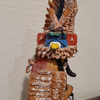 Lot 169: ED TEWANEMA Hand Carved "Kwahu - Eagle Dancer"Kachina Signed