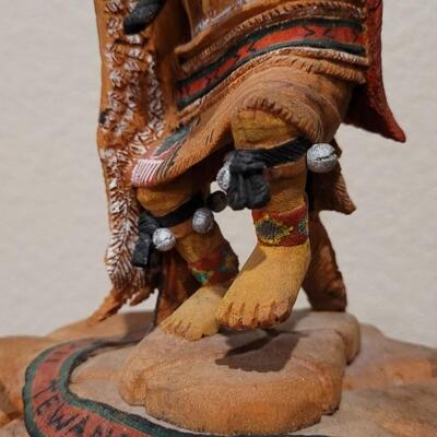 Lot 169: ED TEWANEMA Hand Carved "Kwahu - Eagle Dancer"Kachina Signed