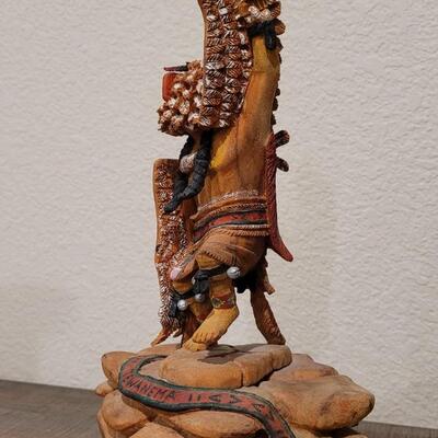 Lot 169: ED TEWANEMA Hand Carved "Kwahu - Eagle Dancer"Kachina Signed