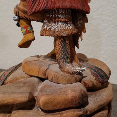 Lot 169: ED TEWANEMA Hand Carved "Kwahu - Eagle Dancer"Kachina Signed