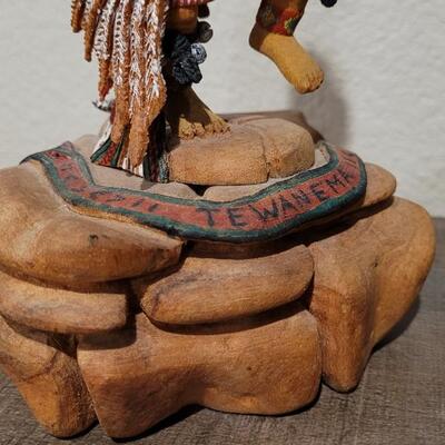 Lot 169: ED TEWANEMA Hand Carved "Kwahu - Eagle Dancer"Kachina Signed