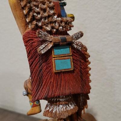 Lot 169: ED TEWANEMA Hand Carved "Kwahu - Eagle Dancer"Kachina Signed
