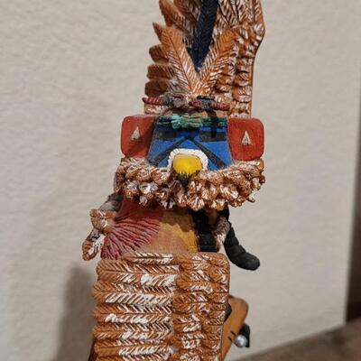 Lot 169: ED TEWANEMA Hand Carved "Kwahu - Eagle Dancer"Kachina Signed