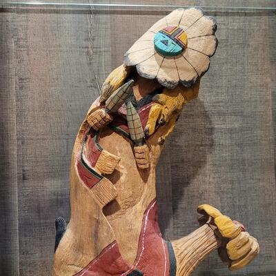 Lot 170: Hand Carved Kachina Sun DancerSigned 