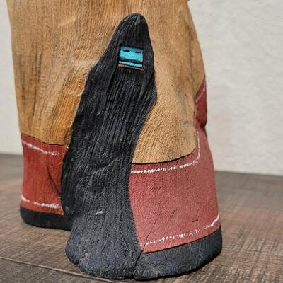 Lot 170: Hand Carved Kachina Sun DancerSigned 