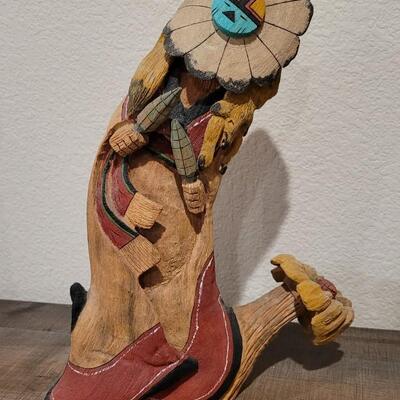 Lot 170: Hand Carved Kachina Sun DancerSigned 