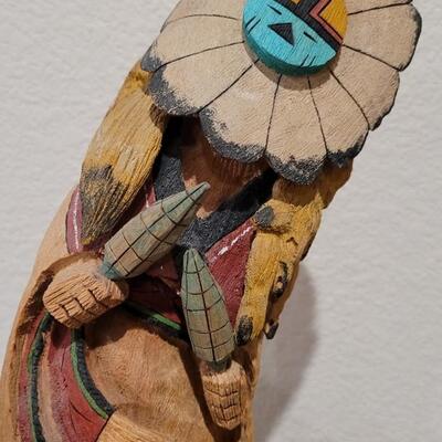 Lot 170: Hand Carved Kachina Sun DancerSigned 