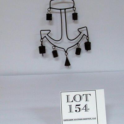 Outdoor Bell Wall Hanging Shaped Like an Anchor