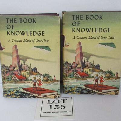 20 Volume Set of 1950 Book of Knowledge Encyclopedias With Super Graphics on the Dust Jackets 