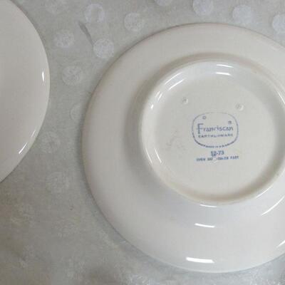 4 Vintage Fransican Floral Earthenware Small Plates, One is marked, 3 are not. 