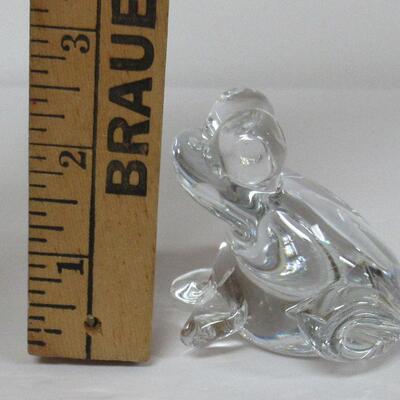 Small Clear Glass Frog Figurine, Lead Crystal, Taiwan